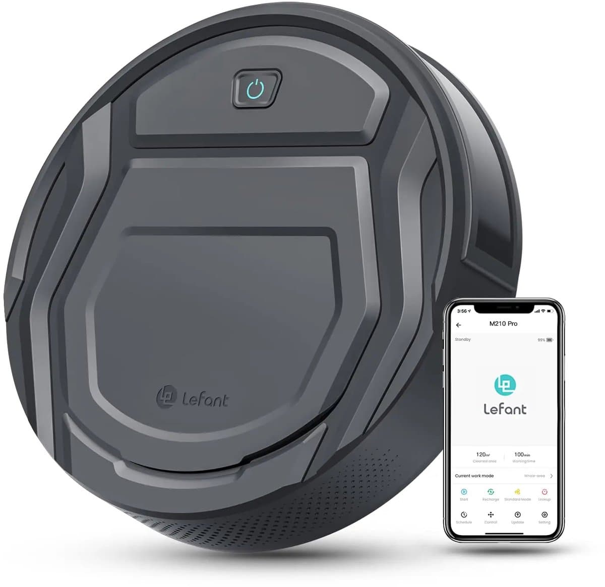 CYRO - Robotstofzuiger - Robot Stofzuiger - Robotstofzuigers - Automatisch opladen - via Wi-fi/app/Alexa - 120min looptijd - Zwart — afbeelding 1