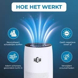 HCH Luchtreiniger - Air Balance - Air Purifier - HEPA filter - Werkt tegen huisstofmijt, hooikoorts, allergie en stof - 3 standen + slaapstand en automatische stand - Luchtkwaliteit indicator - 500 m² - CADR 300 m³/h - Stil, 20 db — thumbnail 10