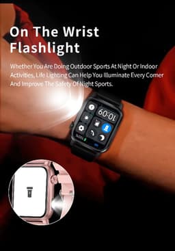 Smartwatch voor Dames en Heren - RVS, Siliconen Bandje - Hartslagmeter - Stappenteller - Slaapmonitor - Multisport - Compatibel met Android en iOS - Waterproof - Zwart en Roze — thumbnail 8