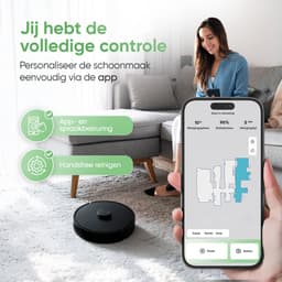 Heevey Robotstofzuiger met dweilfunctie - Automatisch leegstation - Vacuum cleaner - Dweilrobot - Huisdieren - 7000PA zuigkracht - LDS lasernavigatie - Dweilrobot - 2 extra stofzuigerzakken - Met app — thumbnail 2