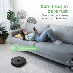 Heevey Robotstofzuiger met dweilfunctie - Automatisch leegstation - Vacuum cleaner - Dweilrobot - Huisdieren - 7000PA zuigkracht - LDS lasernavigatie - Dweilrobot - 2 extra stofzuigerzakken - Met app — thumbnail 3