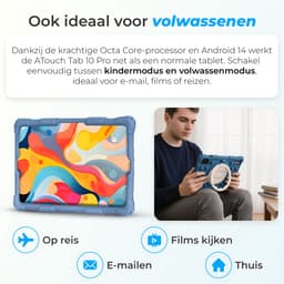 ATouch Kindertablet Tab 10 Pro - Vanaf 3 jaar - Kinder Tablet - 10 Inch - Ouderlijk Toezicht - Tablet Kinderen - 6000 mAh Batterij - Kids Tablet - 128GB+64SD - Octa Core - Navy — thumbnail 10