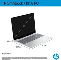 HP OmniBook 7 AI 16-ay0772nd - Creator Laptop - 2K OLED - Intel® Core™ Ultra 7 Processor 255H - 16 inch - 1,91 kg - 120 Hz — thumbnail 5