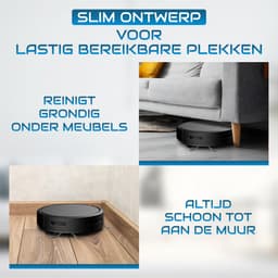 Powell Robotstofzuiger - Robotstofzuiger met Dweilfunctie - Robotstofzuiger met Laadstation - Robot Stofzuiger - Dweilrobot - Zwart — thumbnail 6