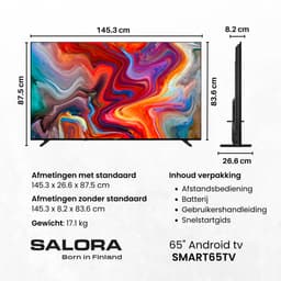 Salora SMART65TV - Tv 65 inch - Smart TV - 4K TV - Android TV - Smart tv 65 inch - TV - 65 inch smart tv - 2025 model — thumbnail 7