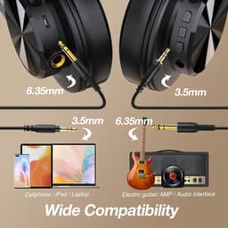 OneOdio Fusion A70 Zwart/Goud – Draadloze Over-Ear Koptelefoon – DJ & Studio – Hi-Res Audio — thumbnail 9