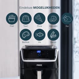 Princess 182080 Steam Airfryer 6,5L – 2-in-1 Stoomoven & Heteluchtfriteuse – 1700W – 8 Programma’s – Digitaal Display – Gezond Koken – Zwart — thumbnail 6