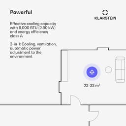 Draagbare airconditioning 9000 BTU 3-in-1 koeler en ventilator voor ruimtes tot 31 m² — thumbnail 6