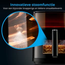 MEDION X10 XL hetelucht friteuse (5 liter XXL frituurmand, stoom voor knapperig voedsel, 1.500 watt, kijkvenster, schudalarm, digitaal bedieningspaneel, 10 automatische programma's, tot 230 °C) — thumbnail 9