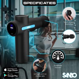 Sanbo Massage Gun Mini Professioneel - incl. 5 Opzetstukken En 6 Intensiteitsstanden - Mini - Sport en Relax Massage Apparaat - Professioneel - Hyrox - Crossfit - Zwart — thumbnail 6