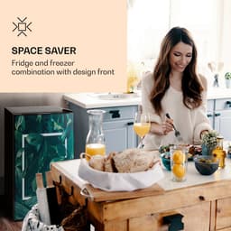 Klarstein Koelkast CoolArt koel-vriescombinatie - met 2 koelstanden, designfront, 5-traps thermostaat, 0 tot 10 °C, inhoud: 79 liter, thema: Bos - 41 dB - voor Keuken - Compact - Mini Fridge - Compact Koelkast - Kleine Koelkast — thumbnail 5