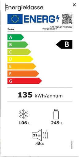 Beko B7RCNA407ZXBRW harvestfresh vrijstaande koel-vries combinatie donker RVS 203,5 cm — thumbnail 2