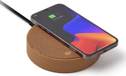Lexon Design OSLO Energy + QI Charger Speaker - Camel — thumbnail 3