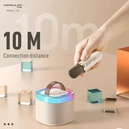 Viatel Creatieve Rgb Kleurrijke Verlichting Mini Karaoke Draagbare Draadloze Bluetooth Speaker Met Microfoon Outdoor Stereo Subwoofer — thumbnail 21