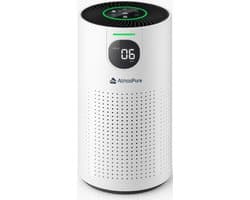AtmosPure® CleanAir Luchtreiniger - Air Purifier met vervangbaar HEPA 13 + Koolstof filter - CADR 250 m³/h - Wit - Voor 98 m² - Filtert pollen, huisstofmijtallergenen en fijnstof - 3 standen + stille slaapstand - Luchtkwaliteit Sensor