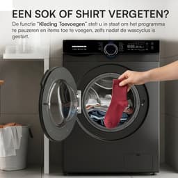 Heinner HWM-M914IVKBA+++ Wasmachine 9 kg – 1400 tpm – Inverter Motor – Touchbediening – 14 Programma’s – Stoomfunctie & 15-min Snelprogramma – Energieklasse A – Zwart – 5 Jaar Garantie — thumbnail 6