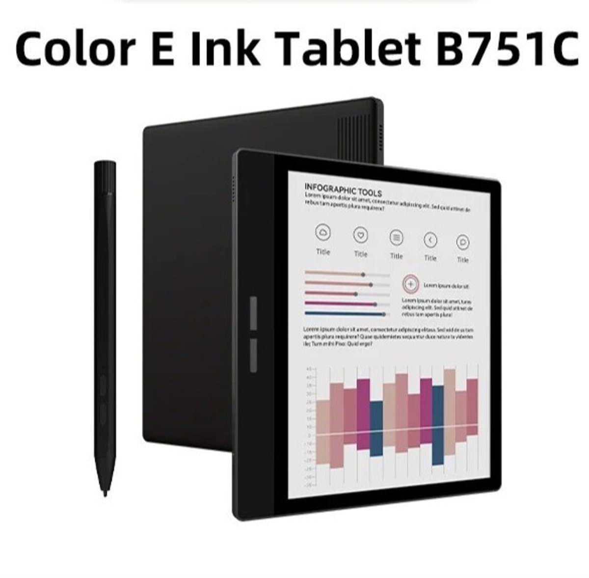 Pimstor - B751C - kleuren e‑ink / ereader – inc. stylus & case - jouw compacte alles-in-één lees- en notitiepartner! — afbeelding 1