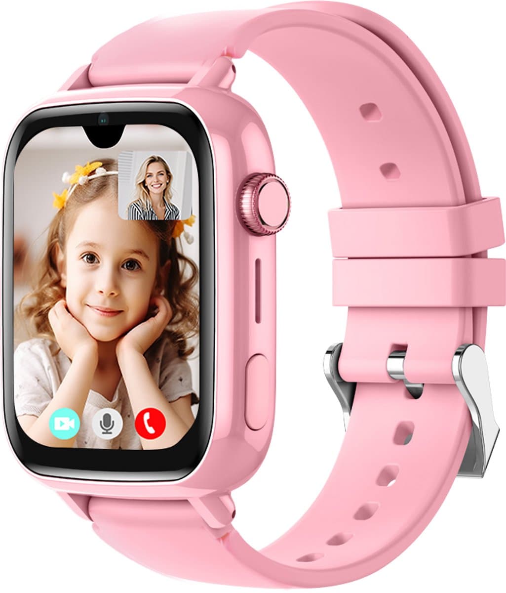 Protectly® GPS Horloge Kind Met Simkaart - 4G - SOS Knop - Smartwatch Kinderen - GPS Tracker Kind - Kinder Smartwatch - Videobellen - HD Camera - Whatsapp en SMS - Elke polsmaat - Incl. Simkaart — afbeelding 1
