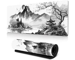Gaming muismat - muismat xxl - muismat - Muismat in inkttekeningstijl - Antislip rubberen muismat - Natuurlijk rubber - 40×90×0,3 cm - Inktwas