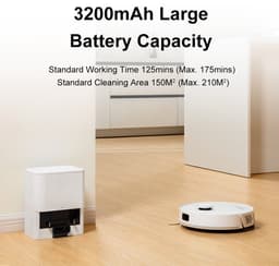Liectroux M70 Pro 3-in-1 Robotstofzuiger met automatische leegstation, LiDAR-navigatie en 6500 Pa zuigkracht – Wit — thumbnail 2