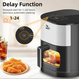 Olievrije Heteluchtfriteuse met Kijkvenster en 14 Kookfuncties - 5,5L, 2000W — thumbnail 6