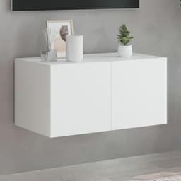 Wandmeubel voor televisie met LED verlichting - 60x35x31 cm - Wit — thumbnail 1