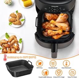 3 stuks 4,7L-6,2L Airfryer siliconenvorm accessoires voor Philips Essentia XL Airfryer 6,2L HD9270/2000 Series NA230, COSORI Turboblaze CAF-DC601, Ninja 6,2L heteluchtfriteuse AF180EUCP AF140EU inzet — thumbnail 5