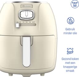 Westinghouse Retro Airfryer - 1500W - Heteluchtfriteuse - 4L - PFAS-Vrij - tot 200 Graden - Tot 4 personen - Wit — thumbnail 5