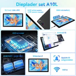 Hotlight A10L - Android 15 Tablet - 10.1 inch - 20(3+17)GB RAM/64GB ROM - Met Toetsenbord, Muis, Oordopjes & Bescherming – 5000mAh — thumbnail 5