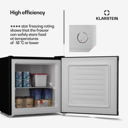Klarstein Irene retro Mini Vriezer, 31 L, Temperatuurbereik -24 °C tot 10 °C, Energieklasse C, Stil 38 dB, Compact design, Mini Koel-/Vrieskast - Diepvrieskast - 4-Sterren - Verstelbaar - Freezer - Vrieskast Klein — thumbnail 8