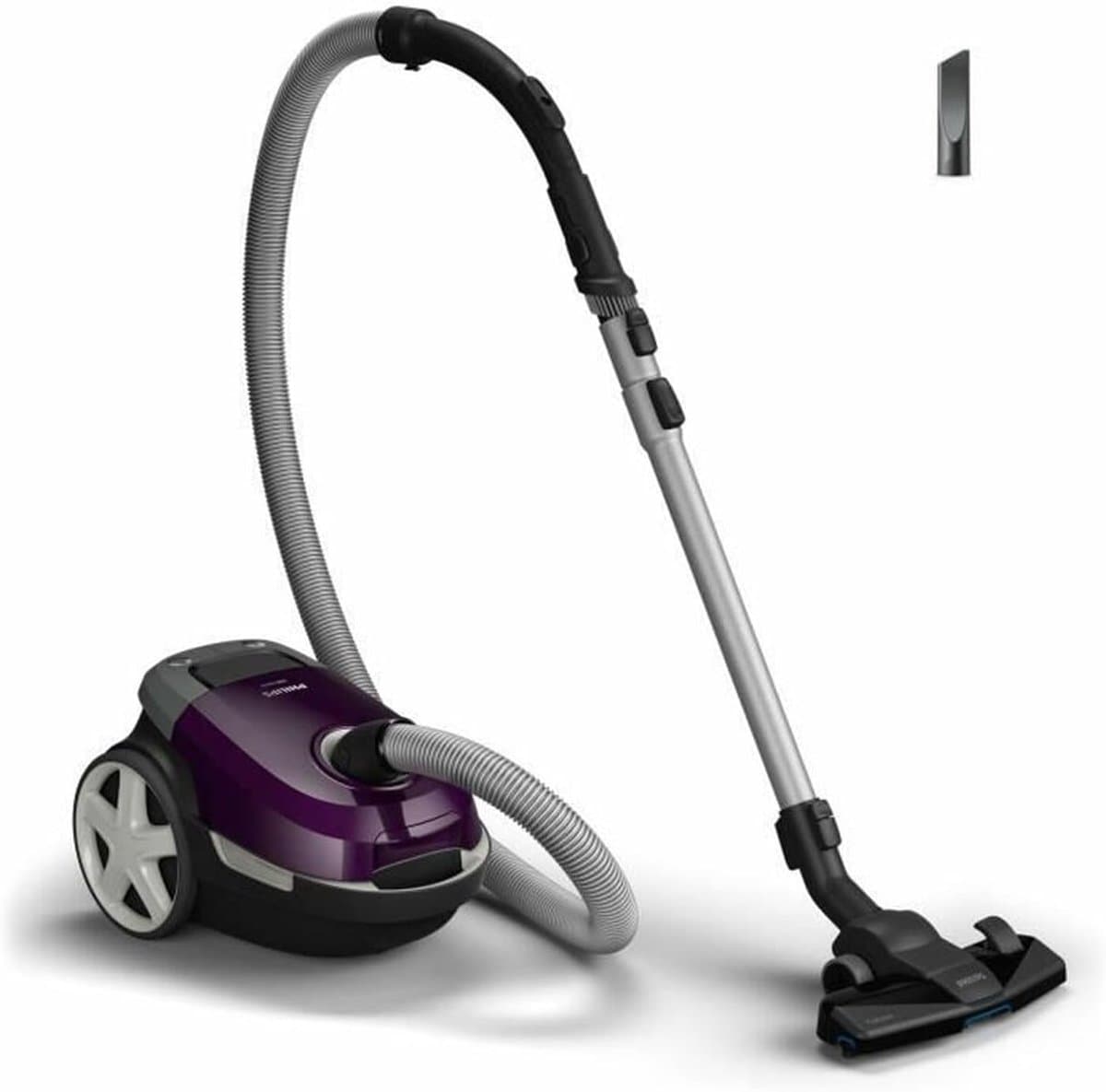 Edition PowerMax XD3100 – Stofzuiger met Zak 900W – AirflowMax Technologie – HEPA Filter – 79 dB – Ideaal voor Tapijt, Harde Vloeren & Meubels – Paars – Inclusief Accessoires – 32,01×40,17×39,42 cm — afbeelding 1
