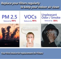 Filters voor luchtreinigers - 2 stuks - geschikt voor Blueair Blue Pure 411 - 411+ - 3210 luchtreinigers - H13 True HEPA-deeltjesfilter met actieve koolstof — thumbnail 3