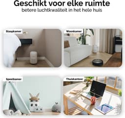 Øvaal Luchtreiniger - Air Purifier - met vervangbaar HEPA13 Filter + koolstoffilter - 250 m³/u - Helpt tegen stof, huisstofmijt, hooikoorts en allergie - Slaapstand en Automatische Stand - Luchtkwaliteit Indicator — thumbnail 10