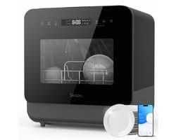 Skoov Mini Vaatwasser met waterreservoir PRO - 3 couverts - 6 wasprogramma's - Kleine smalle vrijstaande afwasmachine - Camping - Zwart
