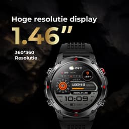 Golden Sound GPS Smartwatch Heren - 1.46'' AMOLED Display - GPS 5 satellieten - 5ATM Waterdicht - 200+ sportmodi - Belfunctie - Barometer - Stappenteller - Bloeddrukmeter - Hartslagmeter - 540 mAh - Dark Grey — thumbnail 7