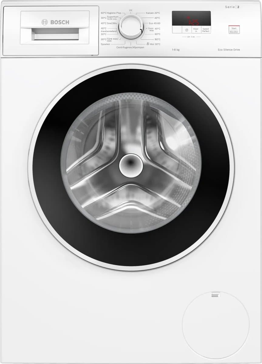 Bosch Serie 2 WGE0340SNL wasmachine Voorlader 8 kg 1400 RPM Wit — afbeelding 1