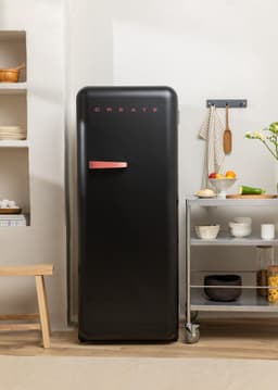 CREATE - Koelkast in retrostijl - Zwart - Handvat Terracotta - FRIDGE RETRO 281L — thumbnail 4