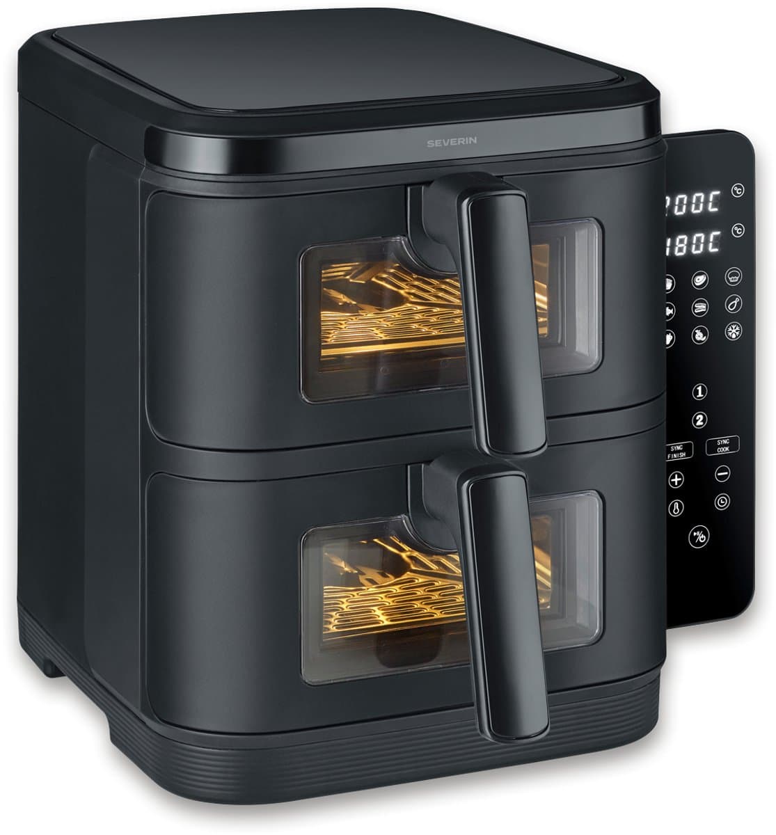 Severin FR 2468 S-Fry Duo Stack - Dubbele Airfryer- Heteluchtfriteuse - 2x 5,5 Liter boven elkaar - Ruimtebesparend — afbeelding 1