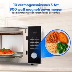 MEDION magnetron met grill- en heteluchtfriteusefunctie (25 liter, 900 watt, 1500 watt grill, 1500 watt heteluchtfunctie, 11 programma's, 10 vermogensstanden, MD12231) lichtgrijs [MODEL 2025] — thumbnail 8