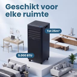 Auronic Mobiele Airco - 9.000 BTU - 3-in-1 - Airconditioning met 2 Raamafdichtingskits - Ventilator - Ontvochtiger - tot 25m² koelen - Zwart — thumbnail 4
