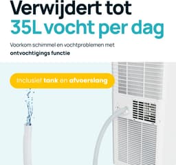 MOA Mobiele Airco - 7.000 BTU - 3-in-1 - Met Afstandbediening - Tot 22m² - Airconditioner met Ontvochtigingsfunctie - Raamafdichtingskit - Wit — thumbnail 6