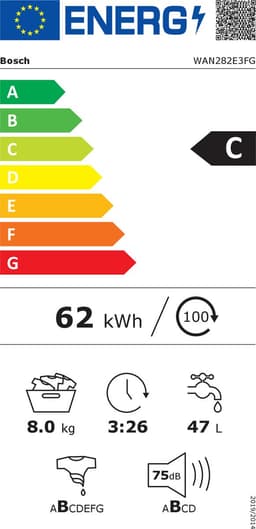 Bosch WAN282E3FG - Serie 4 - Wasmachine - NL/FR display - Energielabel C — thumbnail 2