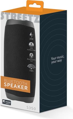 Streetz S350 Bluetooth Speaker - Bluetooth 5.3, MicroSD kaart en USB playback - 3.5mm AUX-in - USB-C - Zwart — thumbnail 6
