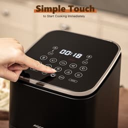 Aigostar Dot - Airfryer - Heteluchtfriteuse - Digital Touchscreen - 2 Liter - Geschikt voor 1-2 personen - 8 snelkeuze programma's - Compact - 1200W -Zwart — thumbnail 4
