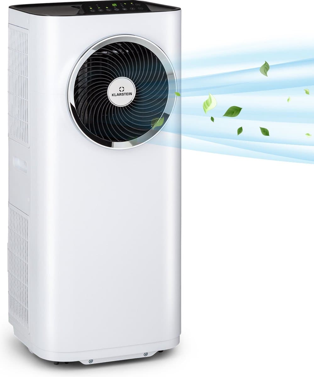 Klarstein mobiele airconditioner, 5-in-1 airconditioner, ventilator, luchtontvochtiger, luchtreiniger & nachtmodus, app-bediening, vlakke airconditioner met luchtafvoerslang, airconditioner, 11.500 BTU, wit,3 kW voor 51 m² 50 dB — afbeelding 1