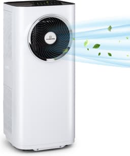 Klarstein mobiele airconditioner, 5-in-1 airconditioner, ventilator, luchtontvochtiger, luchtreiniger & nachtmodus, app-bediening, vlakke airconditioner met luchtafvoerslang, airconditioner, 11.500 BTU, wit,3 kW voor 51 m² 50 dB — thumbnail 1