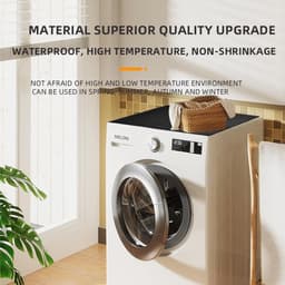 Wasmachine Droger Bovenmat - Apparaat Beschermhoes - Apparaten Beschermen - Waterdicht Siliconen Materiaal - 60x60cm - Zwart — thumbnail 3