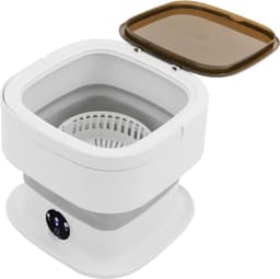 REN® Camping Wasmachine - Mini Wasmachine - Wasmachines - 10L - met Centrifuge - Wit - 30cm x 30cm x 28cm — thumbnail 1