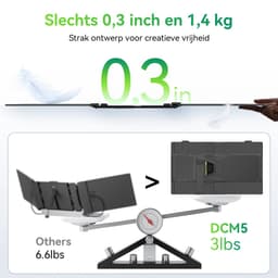 Blackview DCM5 Draagbare Monitor - 14-inch FHD Dubbel Scherm - Extra Scherm voor Laptops 13-17,3 inch - Ultradun Opvouwbaar - 100W PD Opladen- USB-C- Plug & Play - Grijs — thumbnail 12