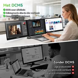 Blackview DCM5 Draagbare Monitor - 14-inch FHD Dubbel Scherm - Extra Scherm voor Laptops 13-17,3 inch - Ultradun Opvouwbaar - 100W PD Opladen- USB-C- Plug & Play - Grijs — thumbnail 5